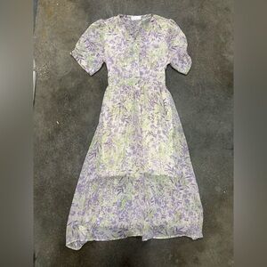 OAK + FORT Floral Maxi Dress in Purple and Green